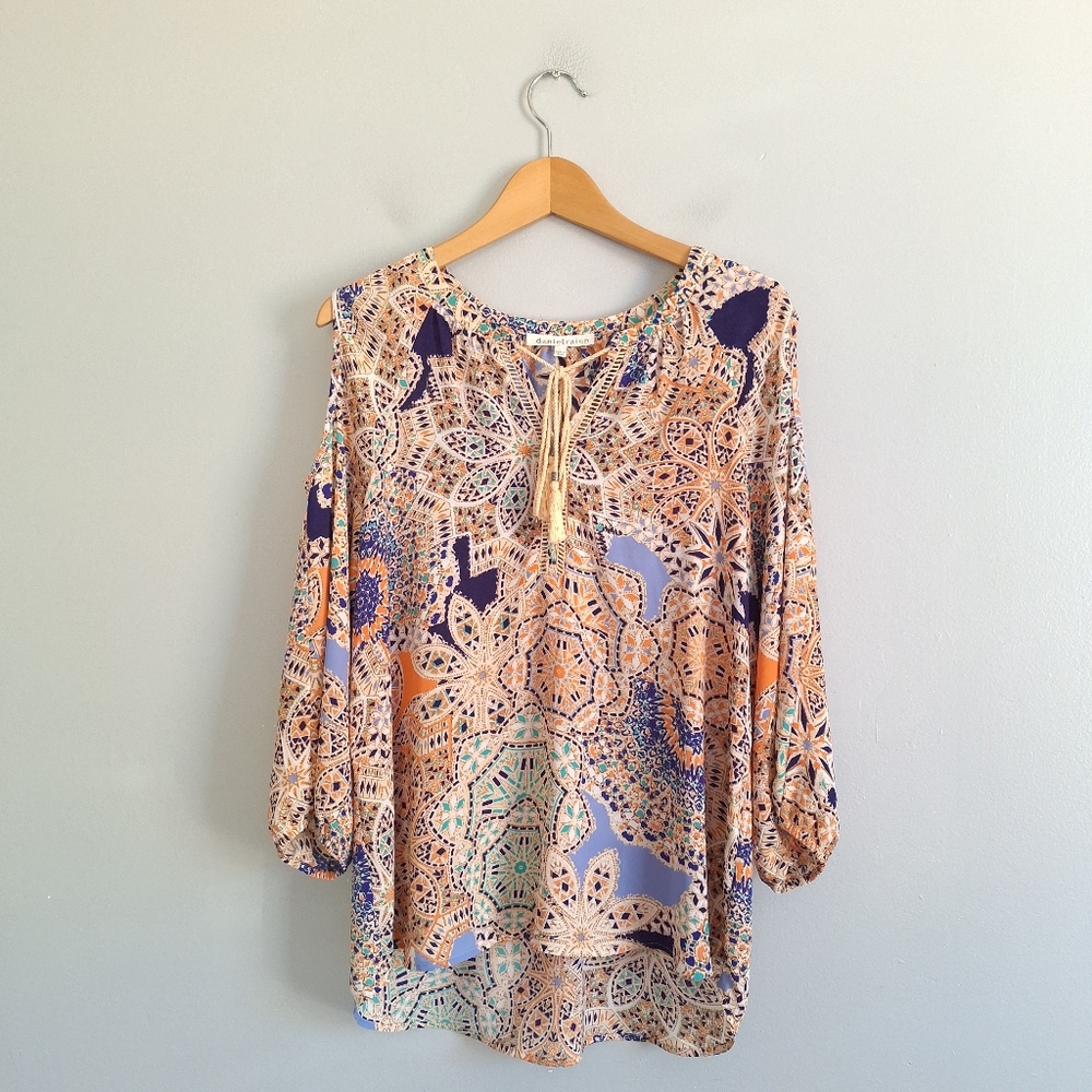 Daniel Rainn Multicolor Paisley Bare Shoulder Top